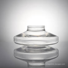 Fused glass hand blown clear bottle with custom shape thread glass container bottle